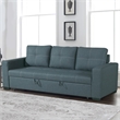 Bowery Hill 85 Inch Convertible Sofa Foam Fill Stitch in Gray Polyfiber
