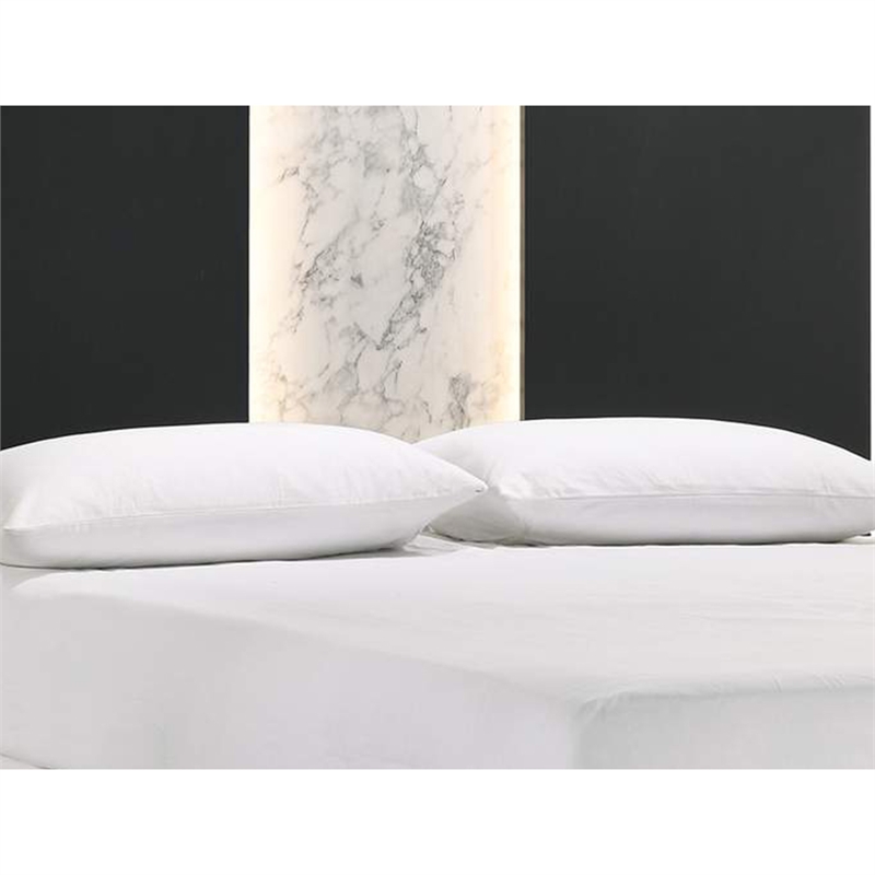 Bowery Hill King Panel Bed Built In Light White Marble Trim in Black Wood
