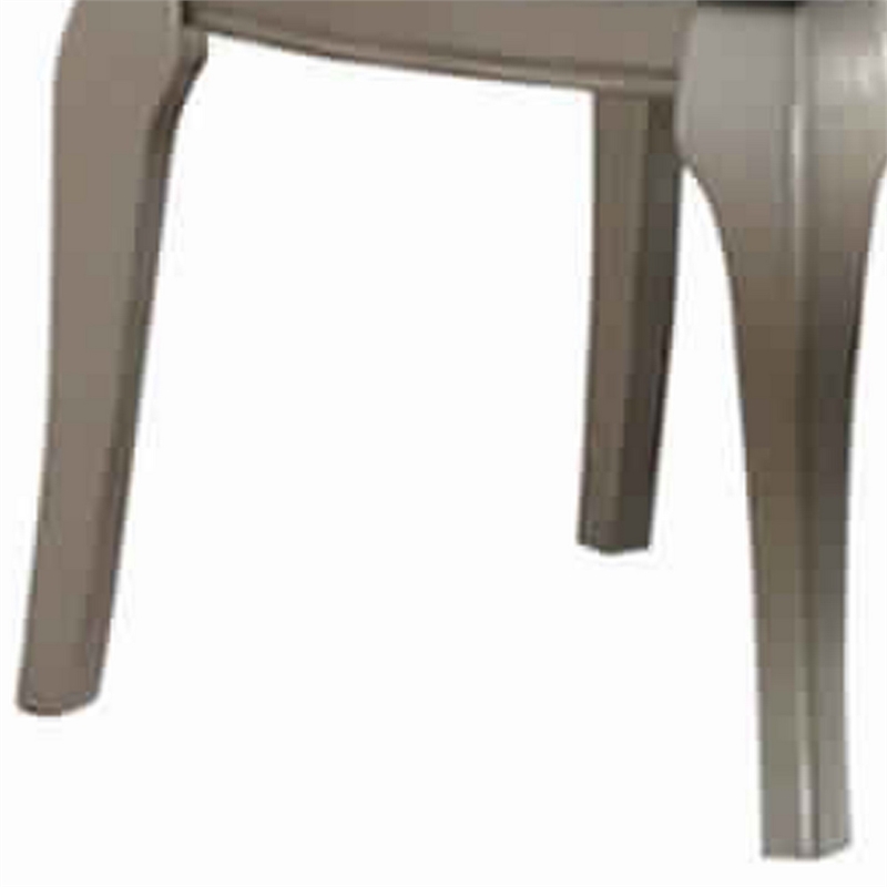 Bowery Hill Set of 2 Wood Dining Chair with Tufted Back in Gray and Silver