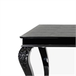 Bowery Hill 87 Inch Dining Table Black Gloss Crocodile Texture Top