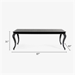 Bowery Hill 87 Inch Dining Table Black Gloss Crocodile Texture Top