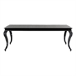 Bowery Hill 87 Inch Dining Table Black Gloss Crocodile Texture Top