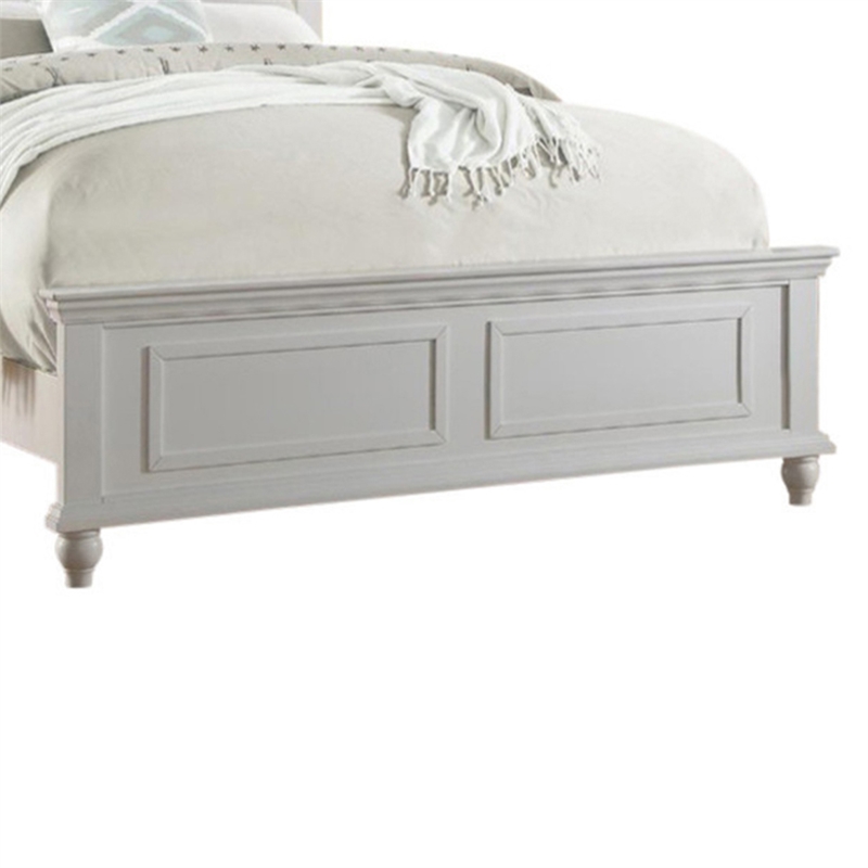 Bowery Hill Eastern King Wooden Mission Style Bed with Bold Edges in White