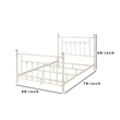 Bowery Hill Rectangular Metal Full Size Bed with Crystal Trims in White