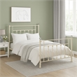 Bowery Hill Rectangular Metal Full Size Bed with Crystal Trims in White