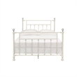 Bowery Hill Rectangular Metal Full Size Bed with Crystal Trims in White