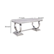 Bowery Hill Dining Table with Circular Metal Accent Base in Silver