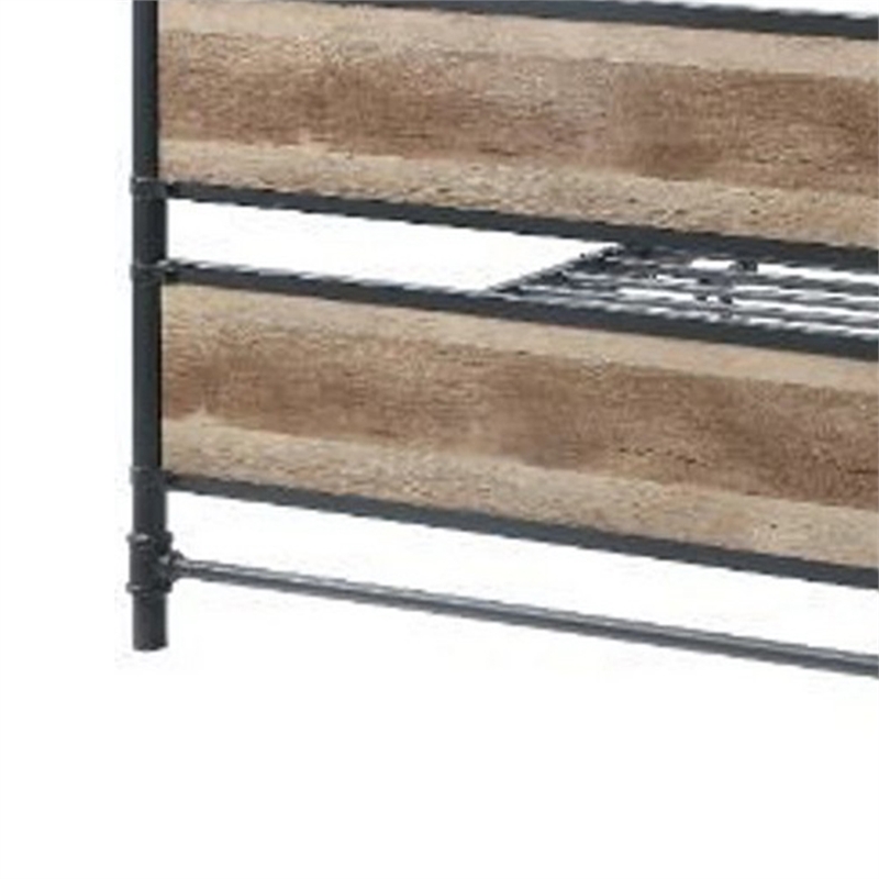 Bowery Hill Industrial Metal Framed Full Bed in Brown and Gray