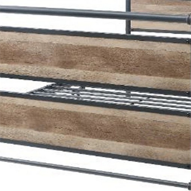 Bowery Hill Industrial Metal Framed Full Bed in Brown and Gray