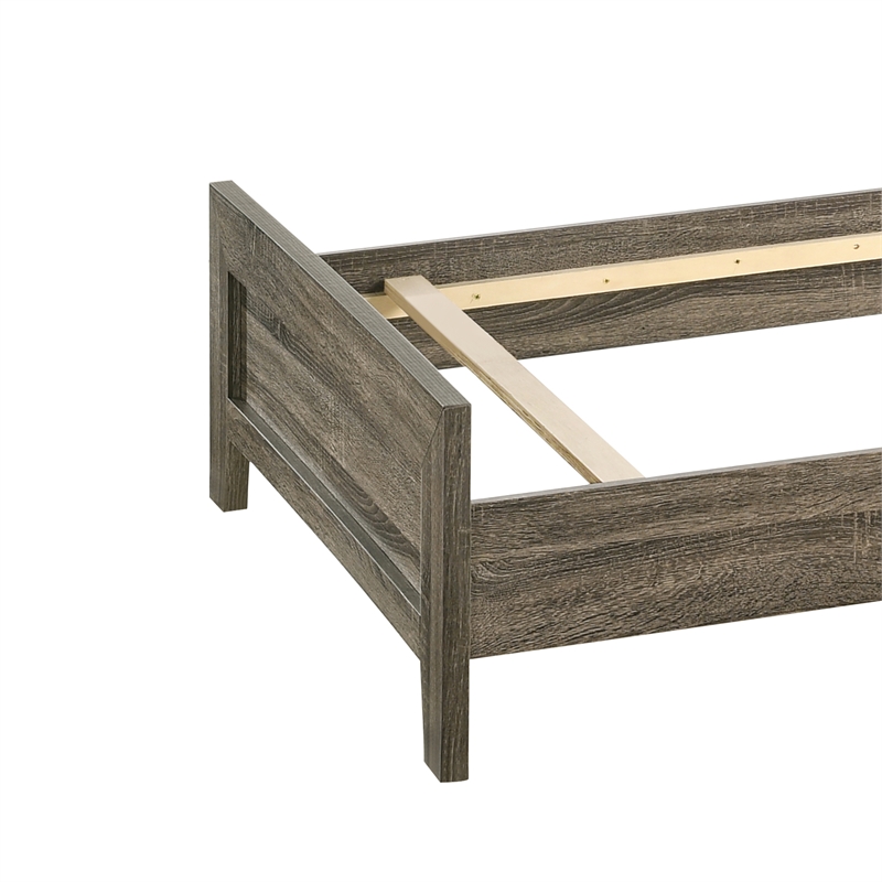 Bowery Hill Twin Bed with Panel Headboard and Footboard in Cherry Brown
