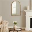 Bowery Hill 39 Inch Arched Top Metal Frame Accent Mirror in Gold
