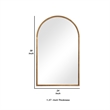 Bowery Hill 39 Inch Arched Top Metal Frame Accent Mirror in Gold