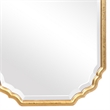 Bowery Hill 32 Inch Curved Design Wooden Vanity Mirror in Gold