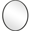 Bowery Hill 43 Inch Round Sleek PVC Frame Wall Mirror in Black