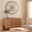 Bowery Hill 43 Inch Round Sleek PVC Frame Wall Mirror in Black