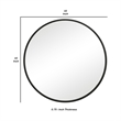 Bowery Hill 43 Inch Round Sleek PVC Frame Wall Mirror in Black