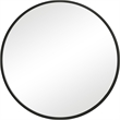 Bowery Hill 43 Inch Round Sleek PVC Frame Wall Mirror in Black
