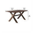 Bowery Hill 30 Inch X Base Solid Wood Live Edge Dining Table in Brown