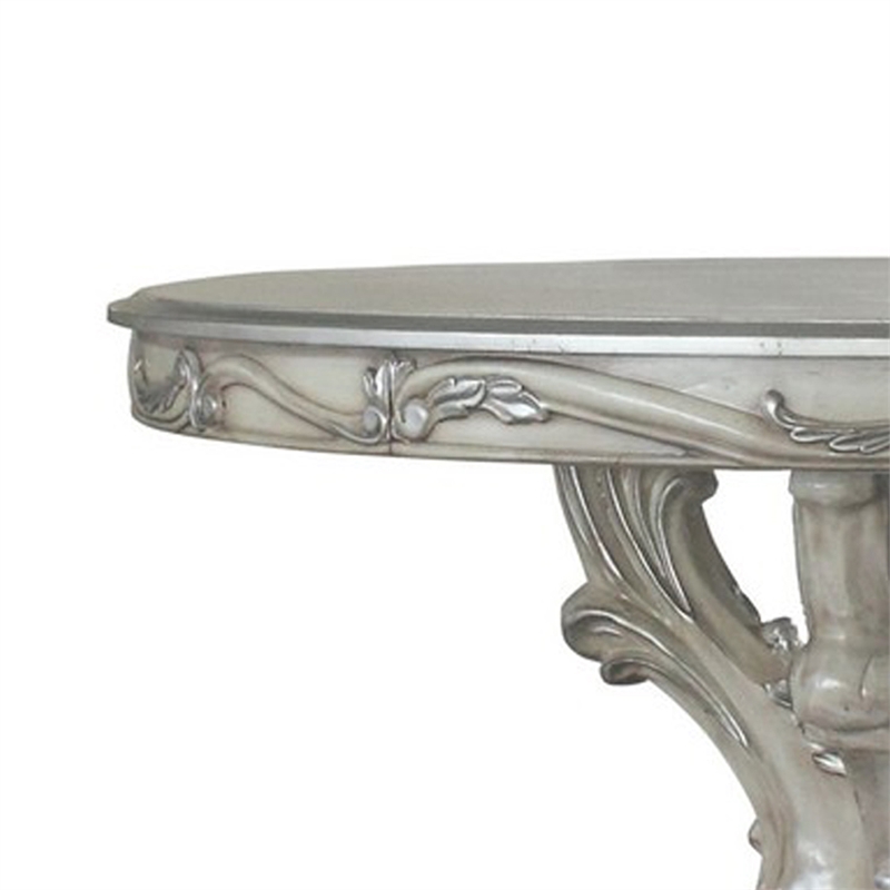 Bowery Hill 60 Inch Wooden Dining Table with Trestle Base in Bone White