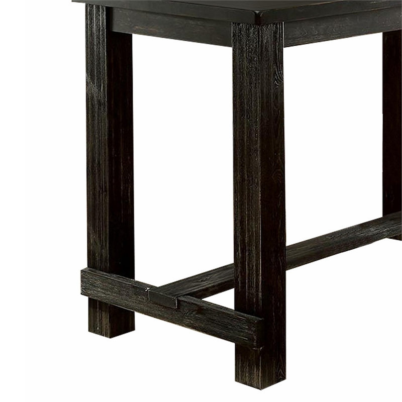 Bowery Hill 72 Inch Dining Table with Block Legs in Antique Black