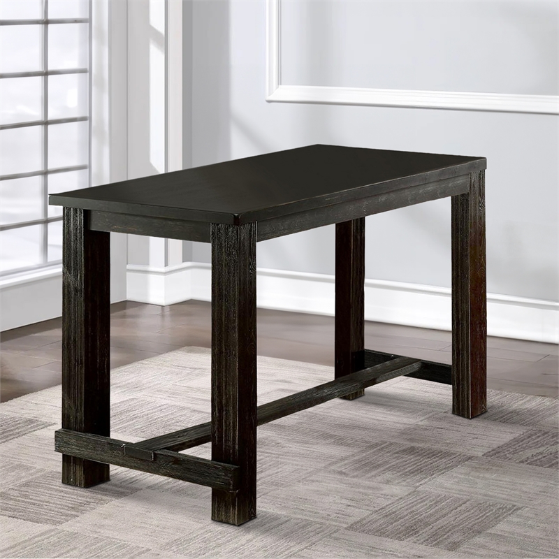 Bowery Hill 72 Inch Dining Table with Block Legs in Antique Black