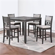Bowery Hill 42 Inch 5 Piece Counter Height Table Set in Gray