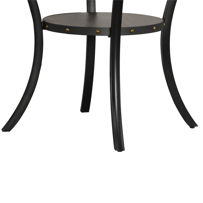 Bowery Hill 48 Inch Round Wood Dining Table with Flared Legs in Gray