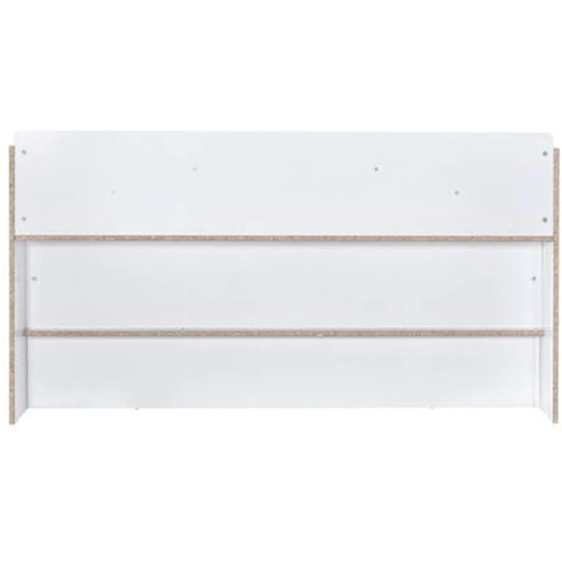 Bowery Hill Queen Bed with 6 Compartments and Storage Headboard in White