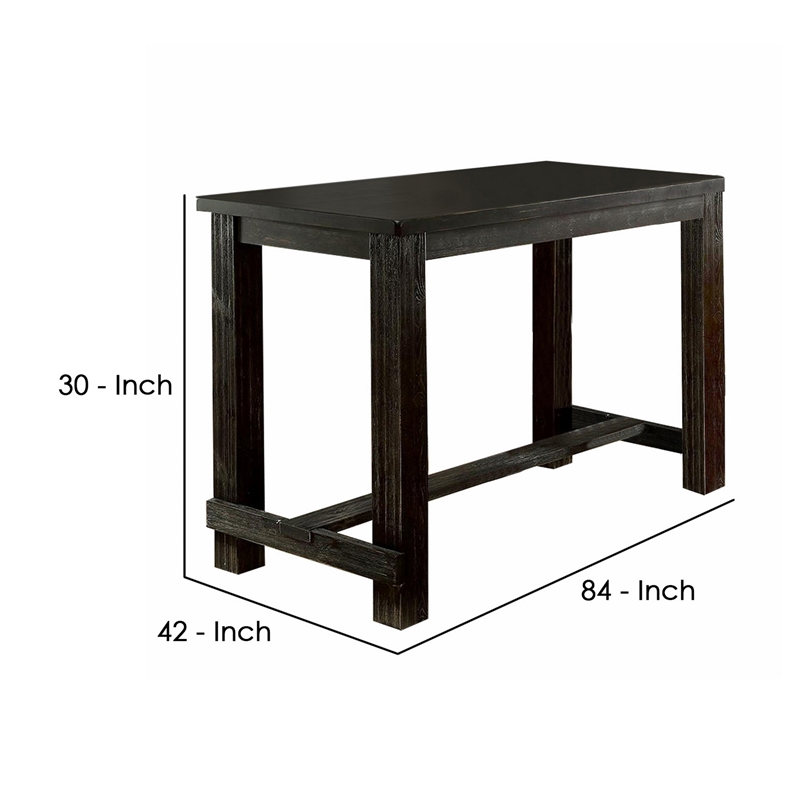 Bowery Hill 84 Inch Dining Table with Leaf Extension in Antique Black