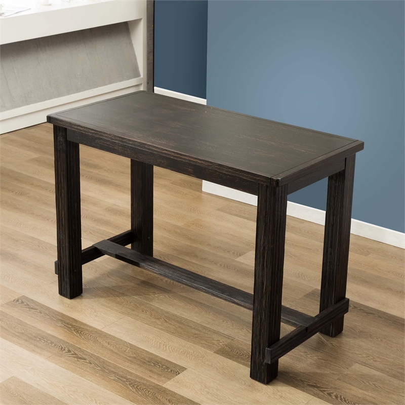 Bowery Hill 84 Inch Dining Table with Leaf Extension in Antique Black