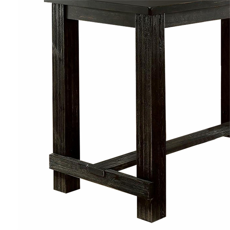 Bowery Hill 84 Inch Dining Table with Leaf Extension in Antique Black