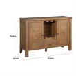 Bowery Hill 45 Inch Wood Sideboard Buffet Bar with Stemware Rack in Brown