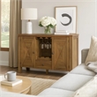 Bowery Hill 45 Inch Wood Sideboard Buffet Bar with Stemware Rack in Brown
