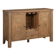 Bowery Hill 45 Inch Wood Sideboard Buffet Bar with Stemware Rack in Brown