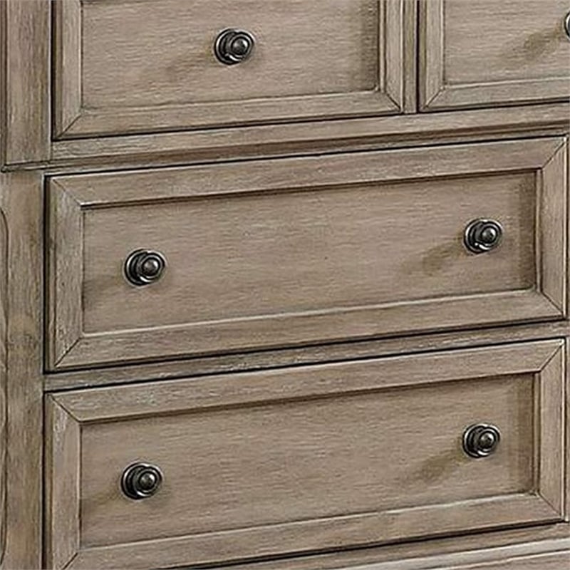 Bowery Hill Dresser with 1 Hidden Drawer and Weathered Look in Gray