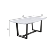 Bowery Hill Dining Table with Marble Top and Trestle Base in Gray