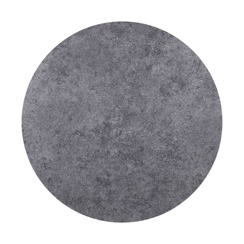 Bowery Hill Dining Table with Faux Concrete Top and Pedestal Base in Gray