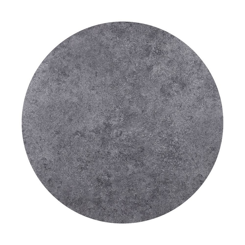 Bowery Hill Dining Table with Faux Concrete Top and Pedestal Base in Gray