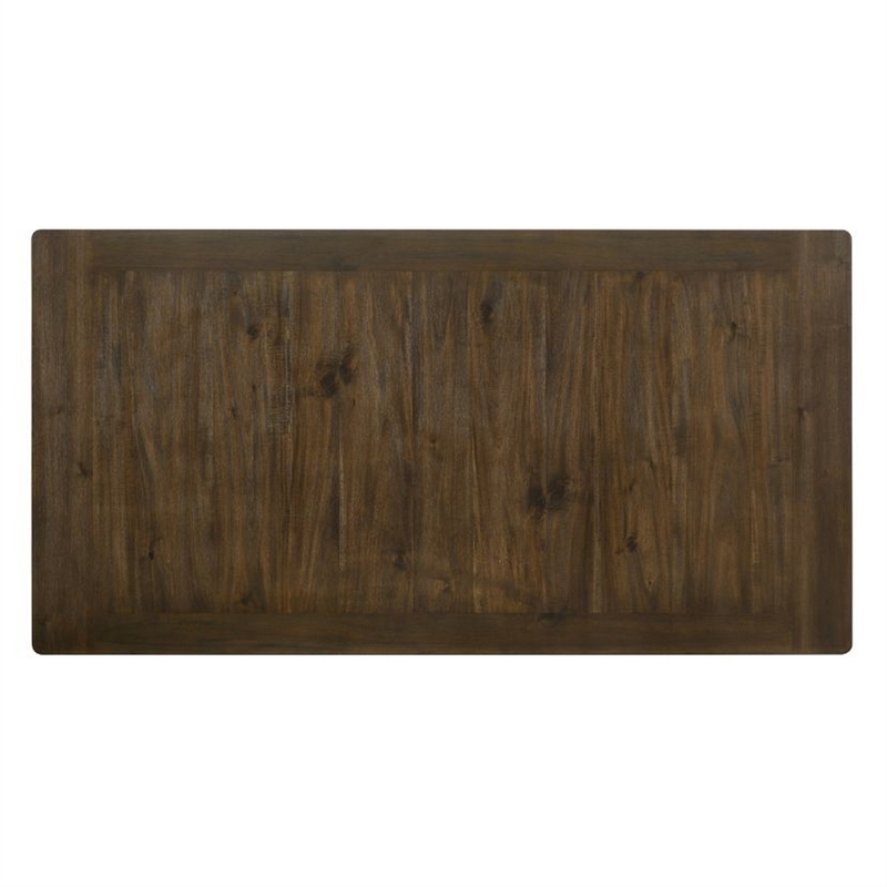 Bowery Hill Rectangular Dining Table with 2 Drawers in Brown and White