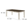 Bowery Hill Rectangular Dining Table with 2 Drawers in Brown and White