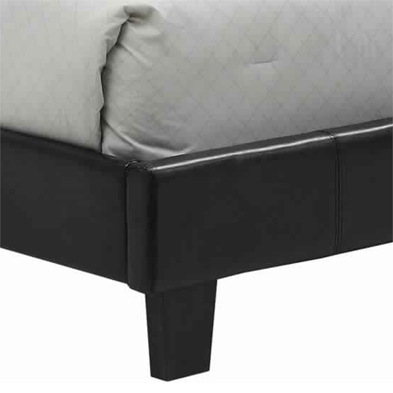 Bowery Hill California King Size Bed with Button Tufted Headboard in Black