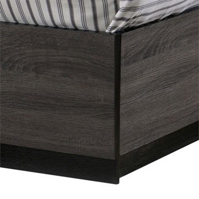 Bowery Hill Wooden Eastern King Bed with Bookcase Headboard in Gray