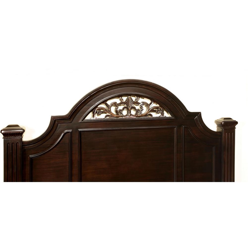 Bowery Hill California King Wooden Bed with Bun Feet in Brown
