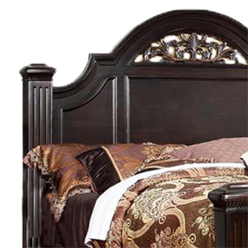 Bowery Hill California King Wooden Bed with Bun Feet in Brown