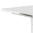 Bowery Hill Extendable Dining Table with Metal Base in White and Silver