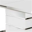 Bowery Hill Extendable Dining Table with Metal Base in White and Silver