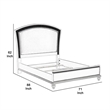 Bowery Hill Queen Size Bed with Rhinestone Inlay Headboard in Gray White