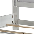 Bowery Hill Queen Size Bed with Rhinestone Inlay Headboard in Gray White