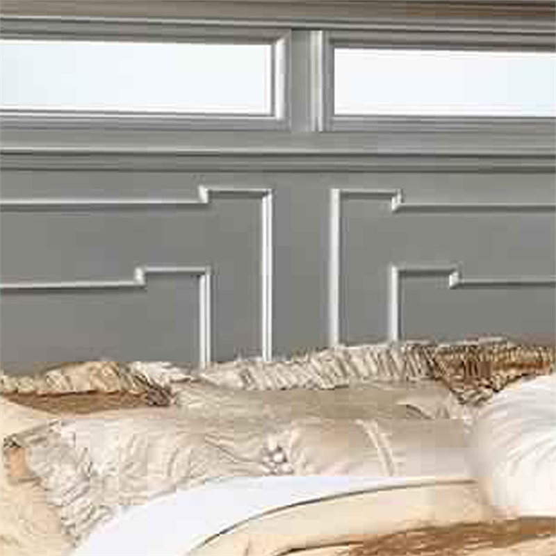 Bowery Hill California King Bed with Mirror Headboard Footboard in Silver