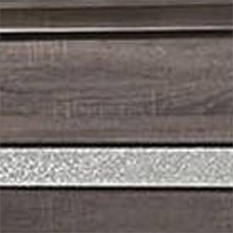 Bowery Hill Panel Eastern King Bed with Silver and Bracket Feet in Gray